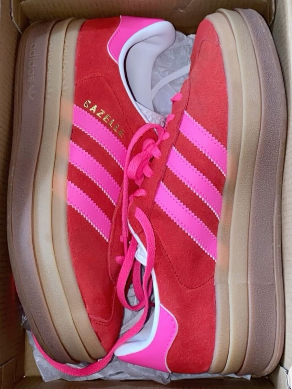 Adidas Gazelle Platform Sneakers / Red + Pink 💕❤️